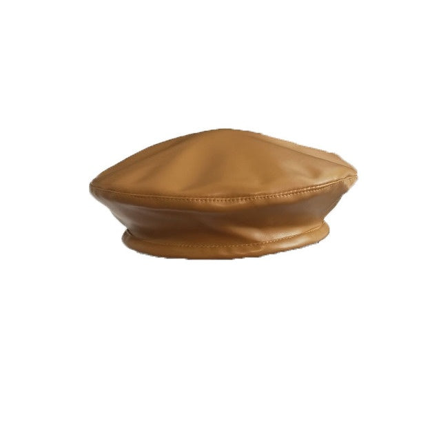 Faux Leather Beanie-Edgy Warmth for Modern Trendsetters