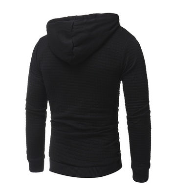 Square Pattern Quilted Hoodie – Men’s Soft Cotton Streetwear Essential
