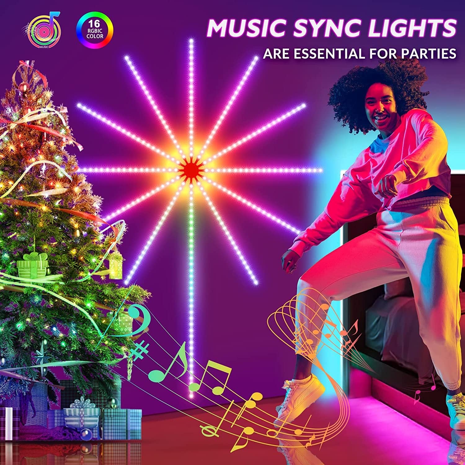 Music Reactive LED Firework Light – Party Vibes, Anytime