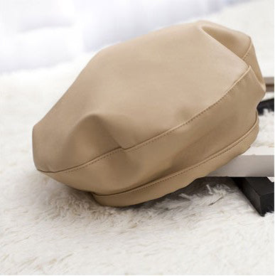 Faux Leather Beanie-Edgy Warmth for Modern Trendsetters